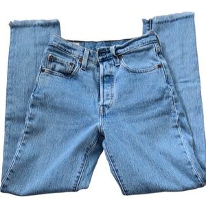 Levi’s 501 Light Wash Embellished Denim Jeans